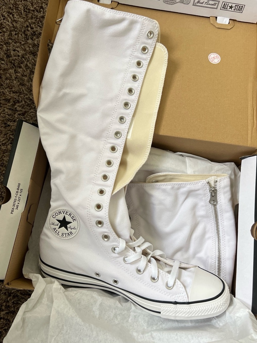 Converse White Over-the-Knee All Star Lace-Up Boots
